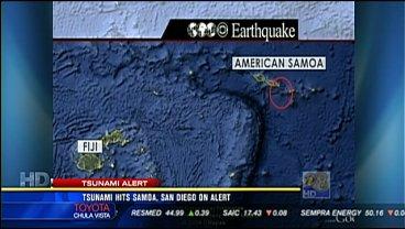 Tsunami hits Samoa, San Diego on alert