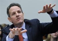AP - FILE - In this Sept. 23, 2009, file photo, Treasury Secretary Timothy Geithner testifies on Capitol Hill in ...
