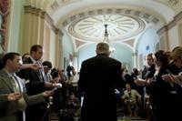 AP - Senate Majority Leader Harry Reid, D-Nev., speaks during a news conference on Capitol Hill, Tuesday, Dec. 8, 2009, ...