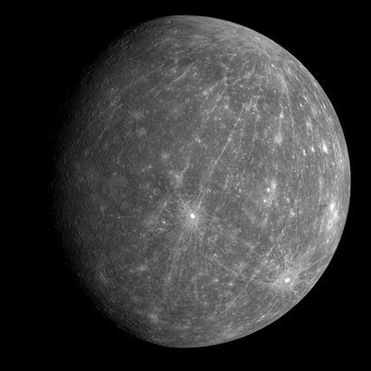 This image provided by NASA Tuesday Oct. 7, 2008 shows the planet Mercury, taken on Oct. 6, 2008, at roughly 4:40 a.m. ET, when MESSENGER flew by Merc