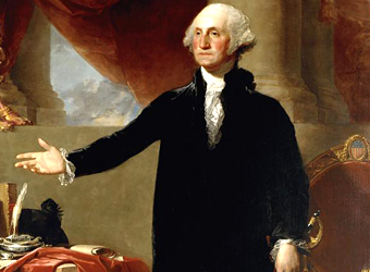 George Washington “Lansdowne”1796 oil painting by Gilbert Stuart,  photo.