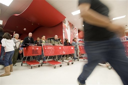 In this Nov. 28, 2008 photo, shoppers enter the West Hollywood, Calif., Target store. (AP Photo/David Zentz)