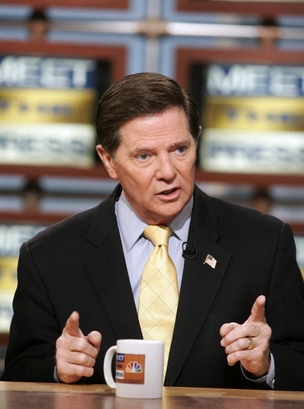 Former Rep. Tom DeLay (R-TX) speaks during a taping of 'Meet the Press' at the NBC studios March 18, 2007 in Washington, DC. (Photo by Alex Wong/Getty Images for Meet the Press)