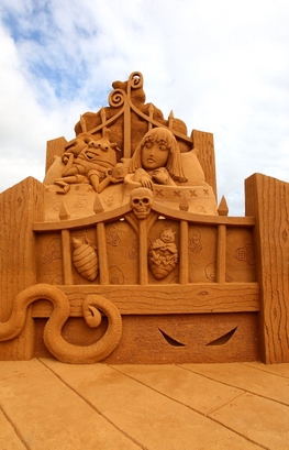 A sand sculpture entitled 