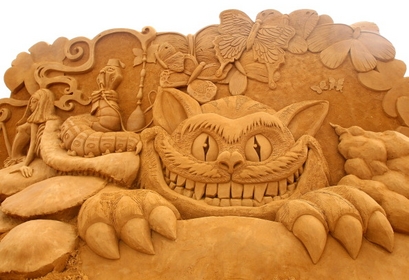 A sand sculpture entitled 
