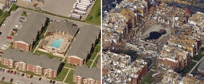 This whole apartment complex was destroyed by ...