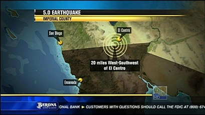 A magnitude 5.0 earthquake strikes Imperial County
