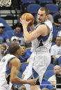 Minnesota Timberwolves ' Kevin Love , right, pulls in one of his 14 rebounds during the first half of an NBA basketball game against the Golden State Warriors , Saturday, Nov. 27, 2010, in Minneapolis.
