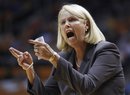 Mississippi State coach Sharon Fanning-Otis yells to her team during the first half of an NCAA college basketball game against Tennessee on Thursday, Jan. 27, 2011, in Knoxville, Tenn. Tennessee won 81-55.