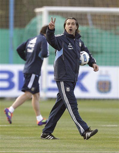 Argentina''s Soccer Coach Sergio Batista Gestures