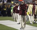 Boston College head coach Frank Spaziani walks down the sidelines during the second half of an NCAA college football game against Florida State in Boston, on Thursday, Nov. 3, 2011.  Florida State defeated Boston College 38-7.