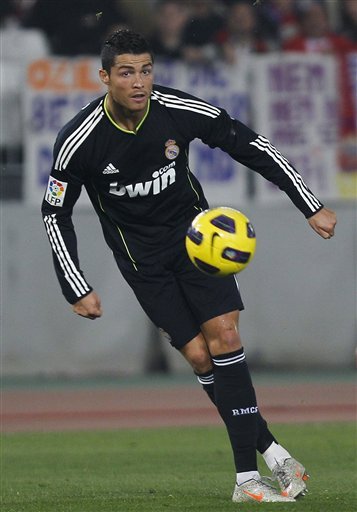 Real Madrid's Cristiano Ronaldo From Portugal Kicks
