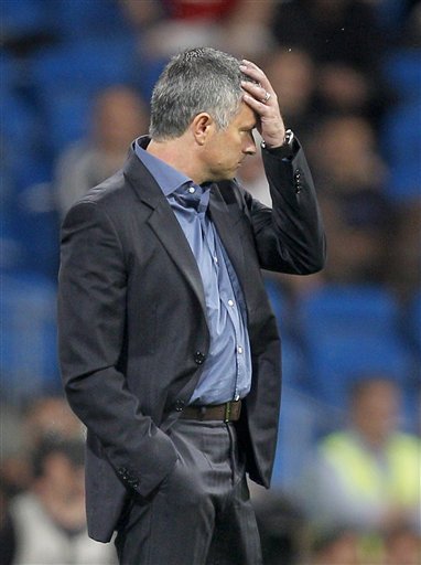 Real Madrid's Coach Jose Mourinho From Portugal Reacts