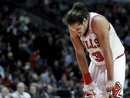Chicago Bulls ' Joakim Noah reacts after missing a basket during the third quarter of an NBA basketball game against the Orlando Magic in Chicago, Wednesday, Dec. 1, 2010. The Magic won 107-78.