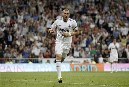 Real Madrid's Karim Benzema From France Celebrates