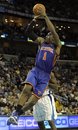 New York Knicks power forward Amare Stoudemire shoots against the New Orleans Hornets in the second half of an NBA basketball game in New Orleans, Friday, Dec. 3, 2010. Stoudemire contributed a game-high 34 points to New York's 100-92 win over New Orleans.