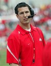 FILE - In a April 23, 2011 file photo, Ohio State assistant head coach Luke Fickell watches from the sideline during an NCAA college football Spring Game, in Columbus, Ohio. With an NCAA investigation and suspensions looming, Ohio State coach Luke Fickell doesn't know exactly what he'll have to work with this fall.