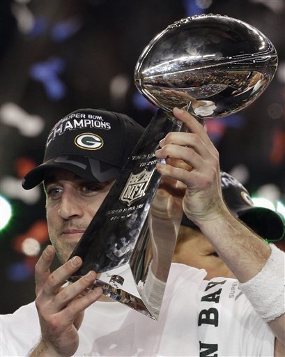 Green Bay Packers' Aaron Rodgers Holds