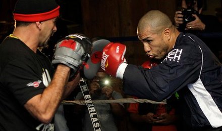 Boxer Miguel Cotto, Right, Of Puerto Rico, Works