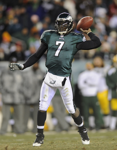Philadelphia Eagles quarterback Michael Vick (7) throws the ball during the second half of an NFL wild card playoff football game against the Green Bay Packers in Philadelphia, Sunday, Jan. 9, 2011.