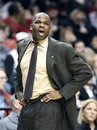 Portland Trail Blazers head coach Nate McMillan shouts at an official in the second half during an NBA basketball game with the San Antonio Spurs Tuesday, Feb.1, 2011, in Portland, Ore. The Trail Blazers defeated the Spurs 99-86.