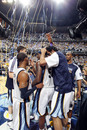 MEMPHIS, TN - MAY 13:  The Memphis Grizzlies celebrate a victory against the Oklahoma City Thunder after Game Six of the Western Conference Semifinals in the 2011 NBA Playoffs on May 13, 2011 at FedExForum in Memphis, Tennessee.  (Photo by Layne Murdoch/NBAE via Getty Images)