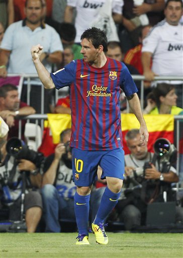 FC Barcelona's Lionel Messi From Argentina Celebrates