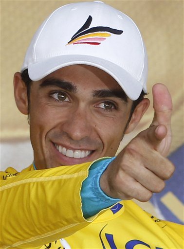 Alberto Contador Of Spain Gives