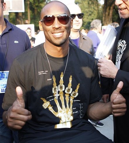 U.S. Basketball Star Kobe Bryant Gestures