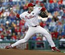 Philadelphia Phillies starting pitcher Roy Halladay throws against the Washington Nationals in the first inning of a baseball game on Thursday, May 5, 2011, in Philadelphia. The Phillies won 7-3.