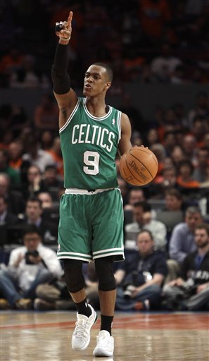 Boston Celtics Guard Rajon Rondo Gestures