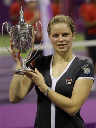 Belgium's Kim Clijsters Holds