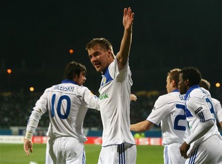 Dynamo Kiev's Andrey Yarmolenko Celebrate His