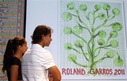 Spain's Rafael Nadal, And Serbia's Ana Ivanovic, Left, Attend The Draw For The 2011 French Open Tennis