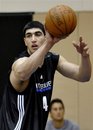 Enes Kanter, a 6-foot-11 center from Turkey, works out with the Minnesota Timberwolves NBA basketball team Thursday, June 16, 2011 in Minneapolis. The Timberwolves hold the No. 2 pick in next week's draft.