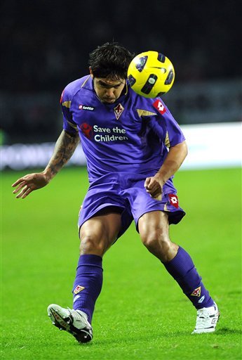Fiorentinas' Juan Manuel Vargas Of Peru  In Action