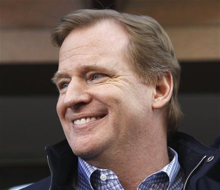 NFL Commissioner Roger Goodell speaks with the media after football labor negotiations, Friday, march 4, 2011, in Washington.