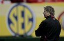 South Carolina head coach Steve Spurrier looks on  during football practice in Atlanta, Friday, Dec. 3, 2010. South Carolina will play Auburn in the Southeastern Conference championship NCAA college football game on Saturday.