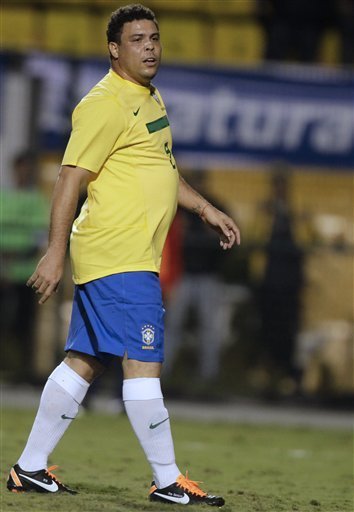Brazil''s Retired Striker Ronaldo Walks