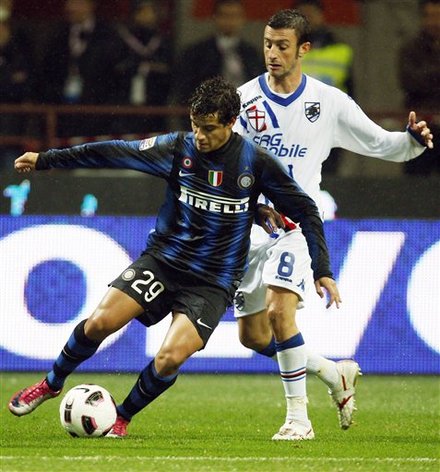 Inter Milan Brazilian Midfielder Coutinho, Left, Challenges