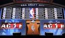 CORRECTS NAME OF PHOTOGRAPHER - NBA Commissioner David Stern announces the end of the first round of the NBA basketball draft Thursday, June 23, 2011, in Newark, N.J.