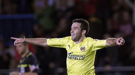 Villarreal's Giuseppe Rossi Celebrates