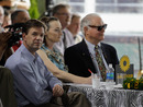 BALTIMORE, MD - MAY 18: Graham Motion trainer of Preaknes entrant Animal Kingdom (L) and owner Barry Irwin (R) attend the post postion draw for the 136th running of the Preakness Stakes at Pimlico Race Course on May 18, 2011 in Baltimore, Maryland. The race will be run on Saturday. (Photo by Rob Carr/Getty Images)