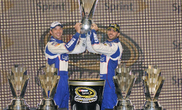 Chad Knaus and Jimmie Johnson have won their share of hardware since the Chase began in 2004. (Autostock)