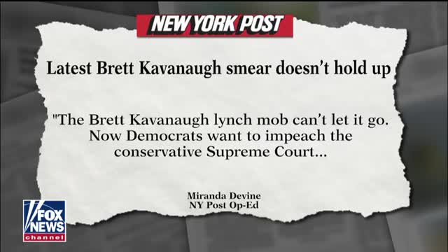 New York Post columnist Miranda Devine says attacks against Kavanaugh are all about abortion