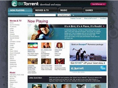 In this screen shot provided by BitTorrent Inc. showing a roster of over 34 major partners from around the world, including 20th Century Fox, Lions Gate, MTV Networks, Paramount Pictures and Warner Bros. BitTorrent Inc., makers of a technology often used to trade pirated copies of Hollywood movies, is launching a legitimate Web site that will sell downloads of films and TV shows licensed from the studios. (AP Photo/BitTorrent Inc.)